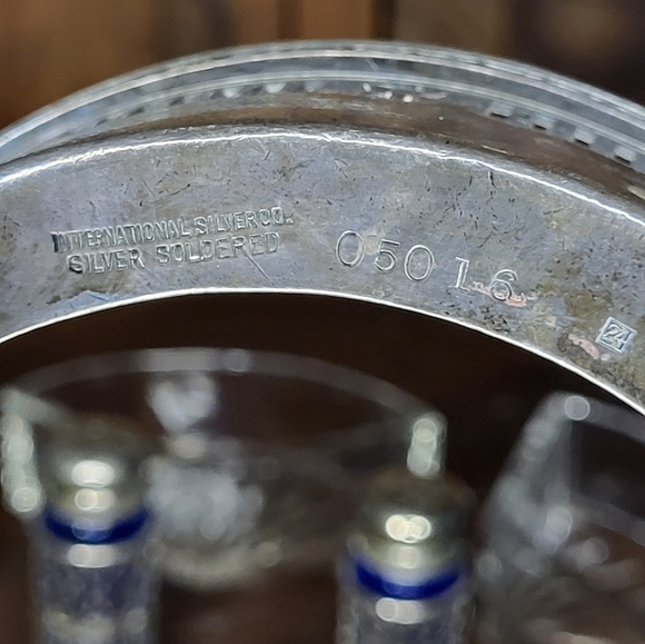 Elegant Silver and Blue Condiment Set - Picture 14 of 16